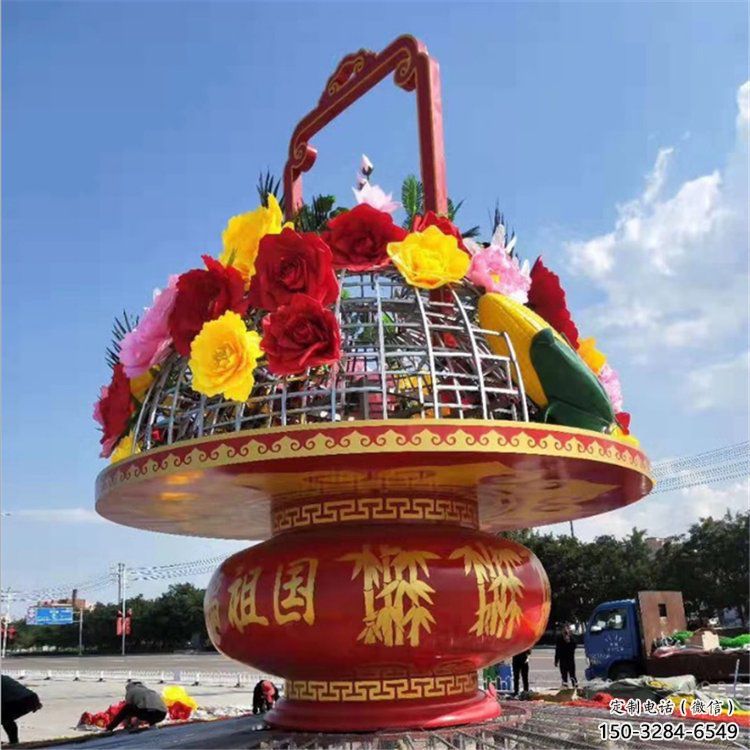 花籃雕塑指用，中式工藝，小區花籃雕塑指用