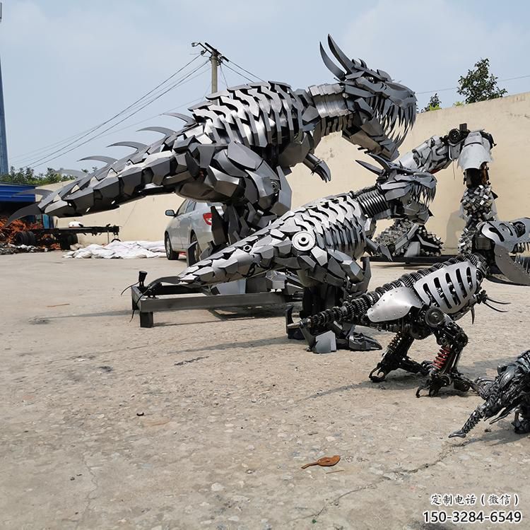 機(jī)甲卡通恐龍雕塑