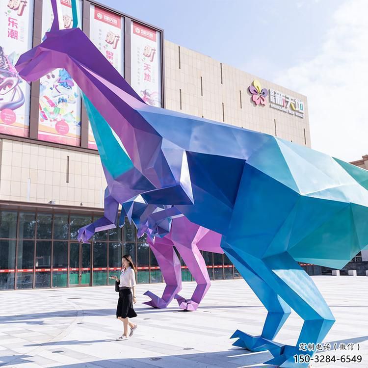 廣場恐龍雕塑訂做，城市雕塑，景觀烤漆恐龍雕塑工程