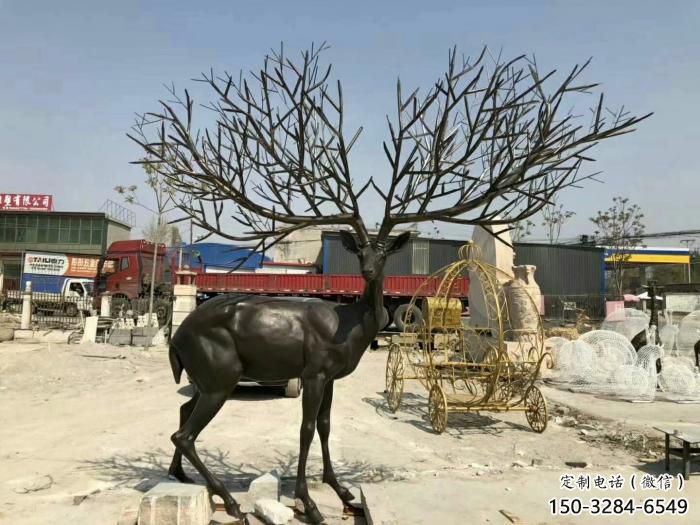 景觀小鹿雕塑觀賞型，廣場系列，仿銅小鹿雕塑優選