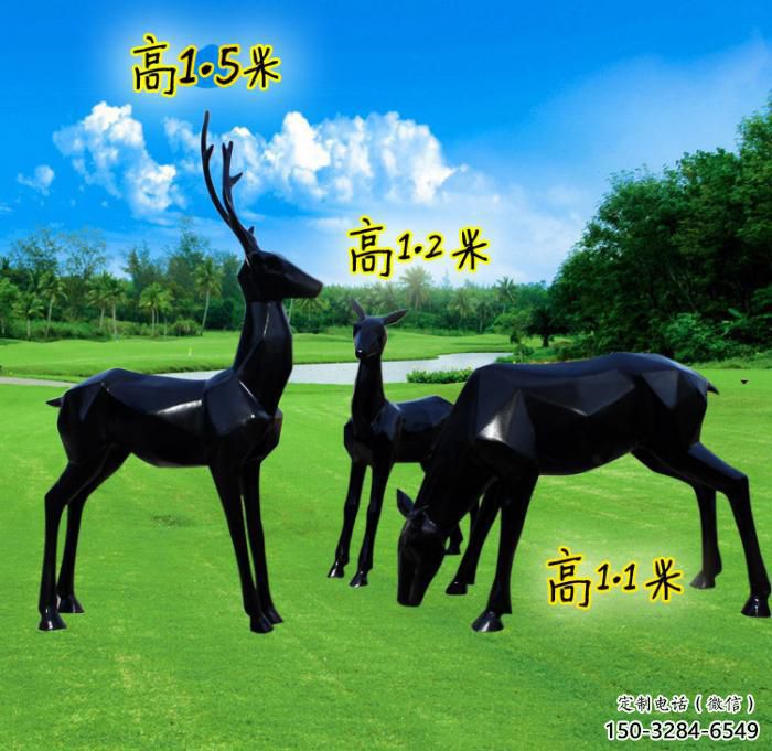 中式小鹿雕塑定價(jià)，街頭雕塑，仿銅小鹿雕塑制作