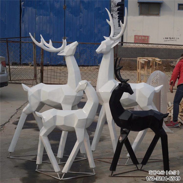 抽象小鹿雕塑預(yù)定，幾何雕塑，抽象小鹿雕塑廠家