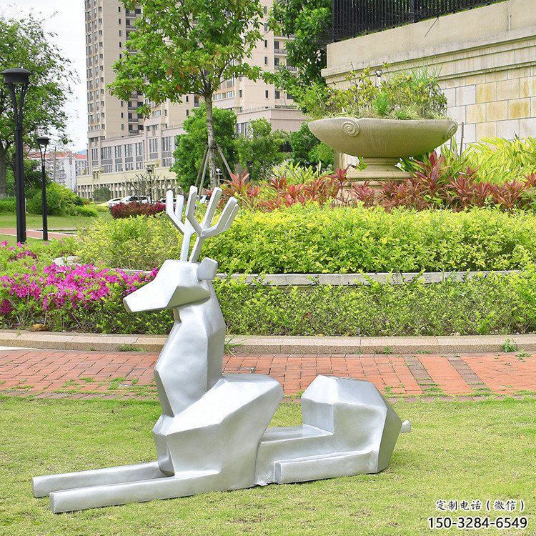 小鹿雕塑精選，歐式風(fēng)格，藝術(shù)抽象小鹿雕塑指用