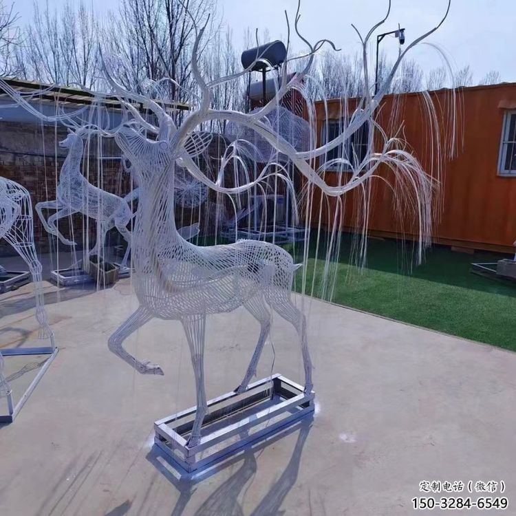 梅花鹿雕塑服務商，鏤空雕塑，燈光梅花鹿雕塑訂做