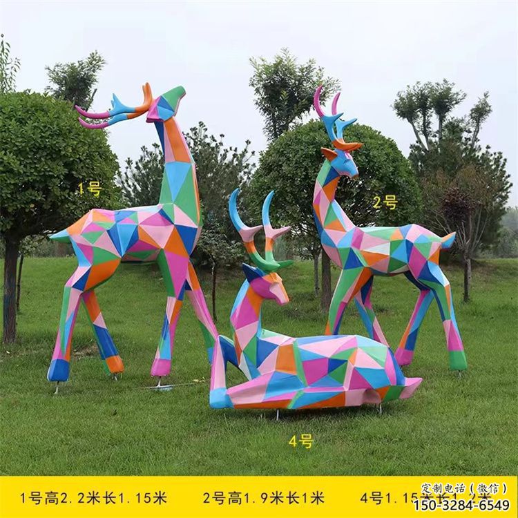 景觀小鹿雕塑通用，街景小品，烤漆小鹿雕塑制造