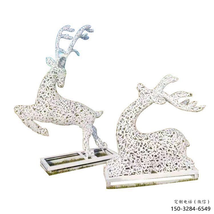 梅花鹿雕塑預定，城區小品，鏤空梅花鹿雕塑制造商