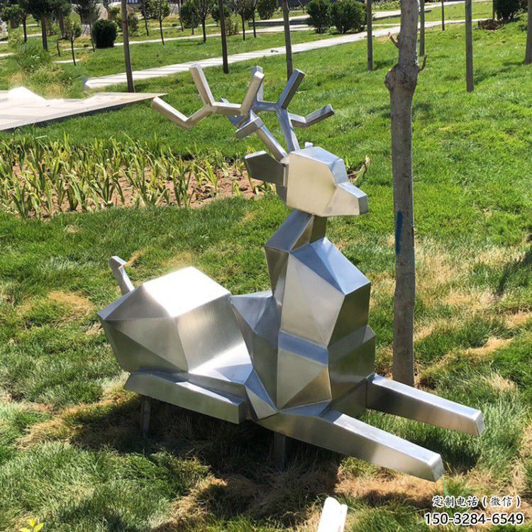 戶外小鹿雕塑通用，切面藝術(shù)，幾何切面小鹿雕塑供應(yīng)