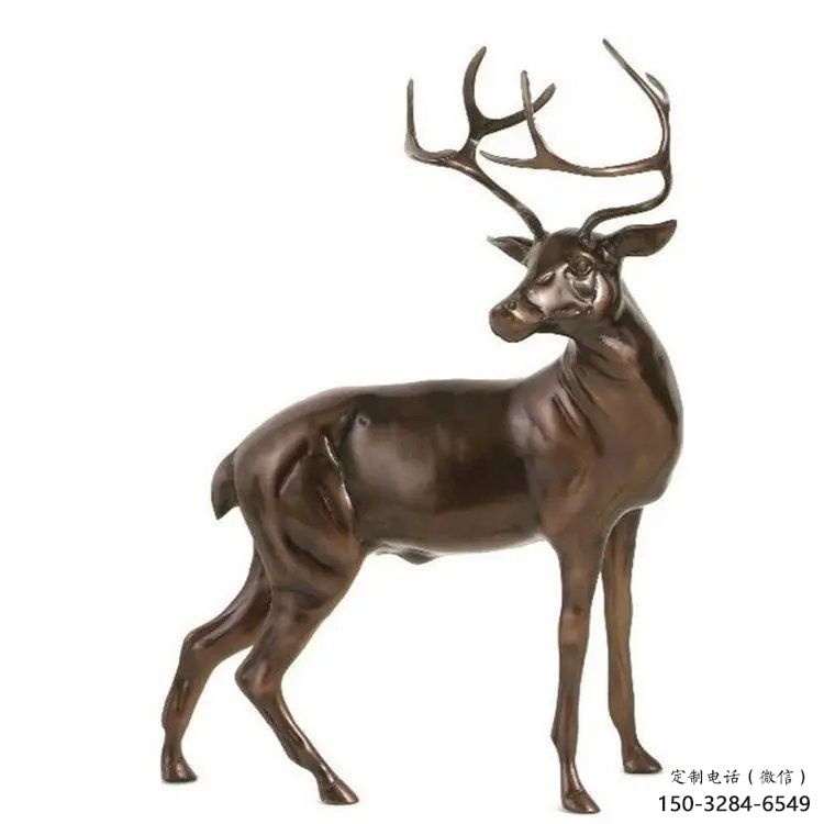 銅梅花鹿雕塑制造，廣場雕塑，制造梅花鹿銅雕塑批發(fā)