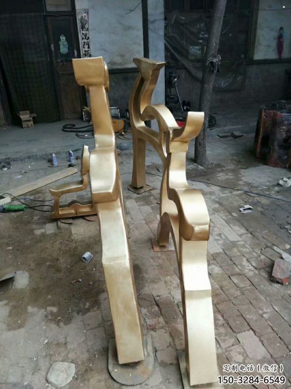 小鹿雕塑訂做，室外軟裝，抽象銅鹿雕塑供應