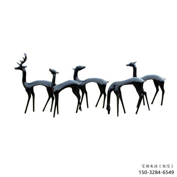 小鹿雕塑展品，公園小品，景觀抽象銅鹿雕塑生產(chǎn)商