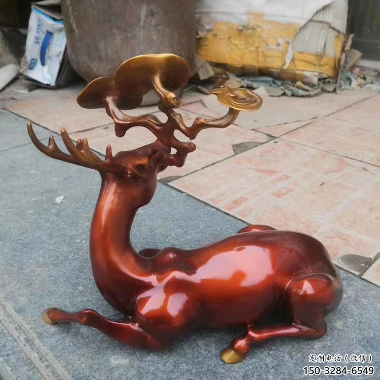 景區(qū)馴鹿雕塑，公園動(dòng)物雕塑，仿真動(dòng)物擺件