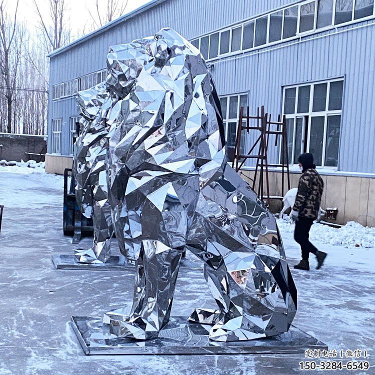 鏡面獅子雕塑通用，動(dòng)物小品，廣場(chǎng)不銹鋼獅子雕塑優(yōu)價(jià)