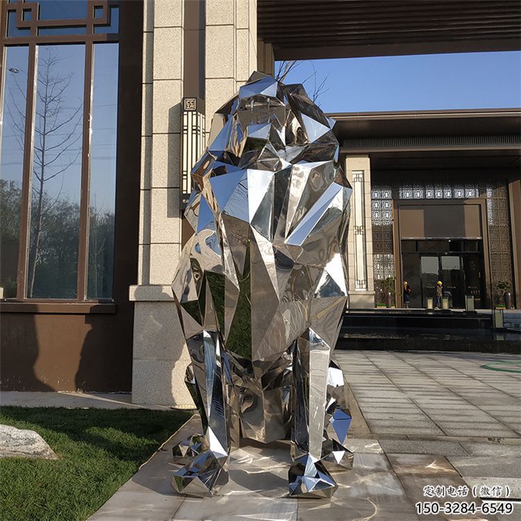 切面獅子雕塑造型供需，廣場雕塑，不銹鋼鏡面獅子雕塑選用