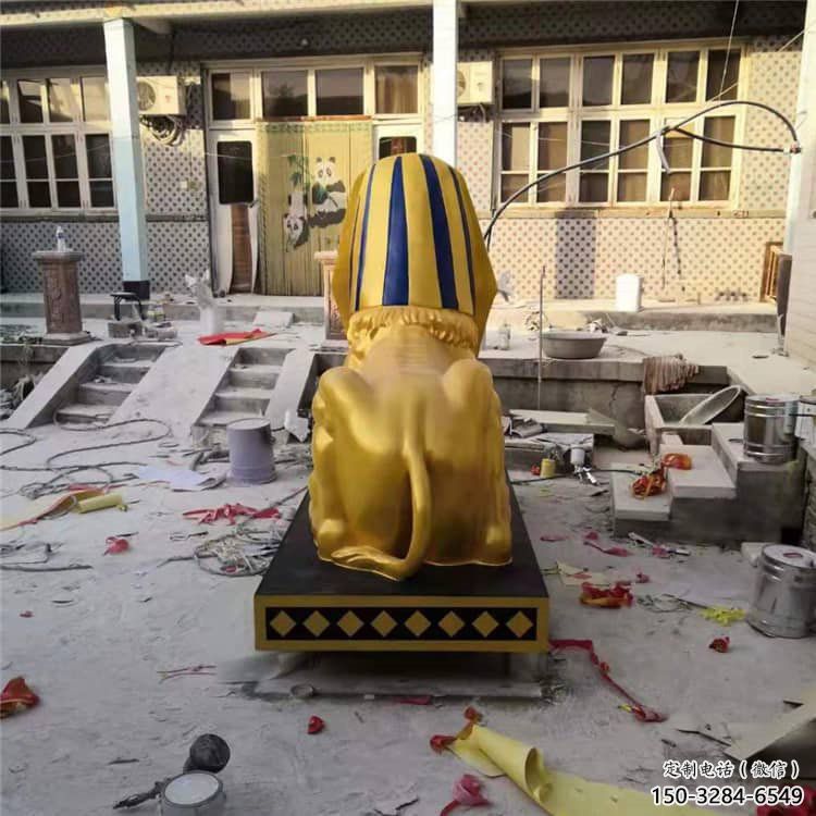 彩繪獅子雕塑定做，城區(qū)小品，抽象獅子人獸雕塑定價(jià)