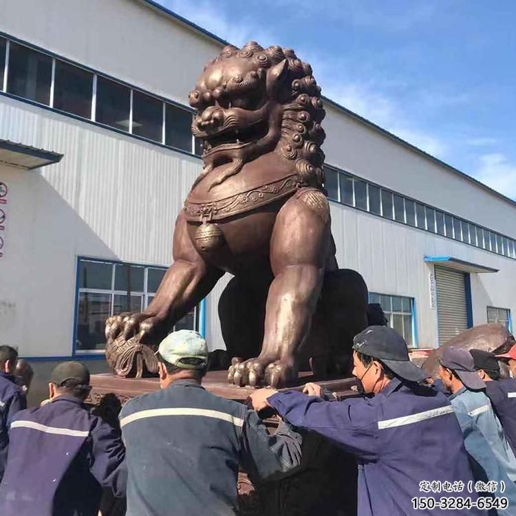紅銅獅子雕塑供需，標識雕塑，景觀藝術蹲獅雕塑制造商