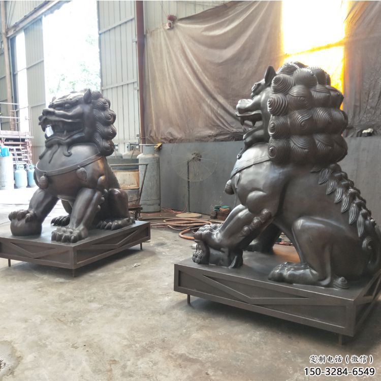 景區獅子雕塑通用，陸地擺件，各類蹲獅雕塑點擊