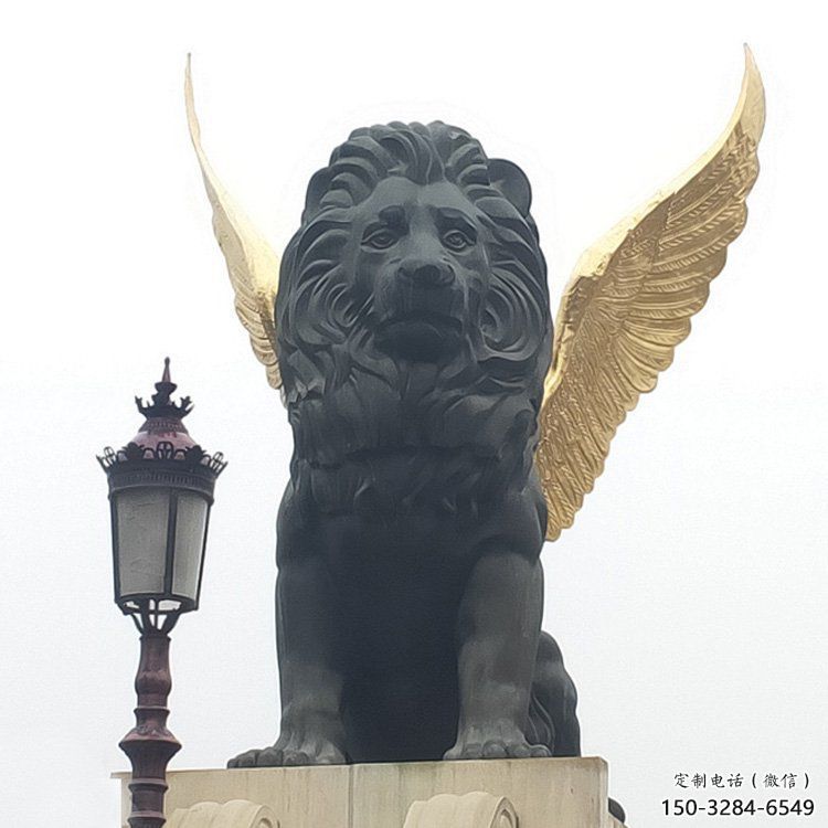 大型獅子雕塑制造商，戶外擺件，軟裝飛獅雕塑定制