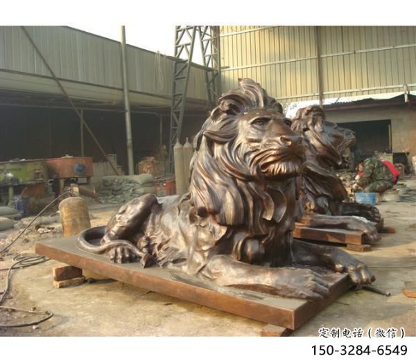 雕塑獅子景觀精選，中式工藝，園林趴獅雕塑供給