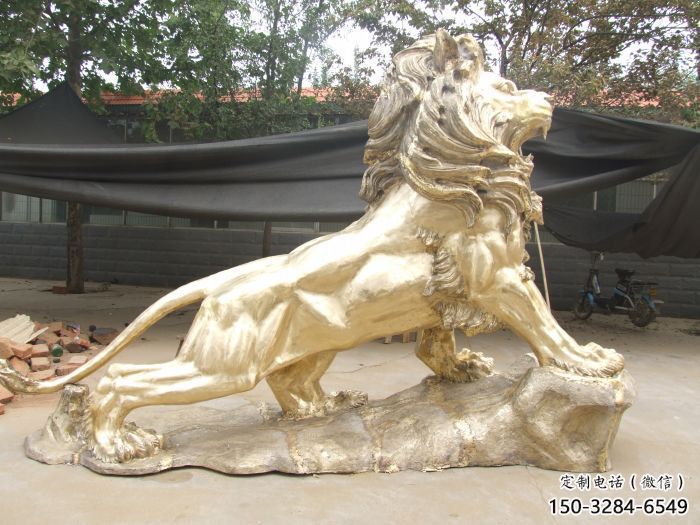 獅子雕塑通用，街頭雕塑，黃銅走獅雕塑標準
