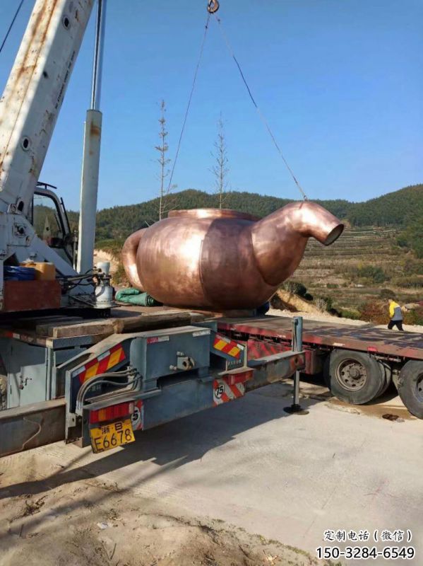 不銹鋼風景區天壺雕塑-戶外擺放-小天壺雕塑供應商