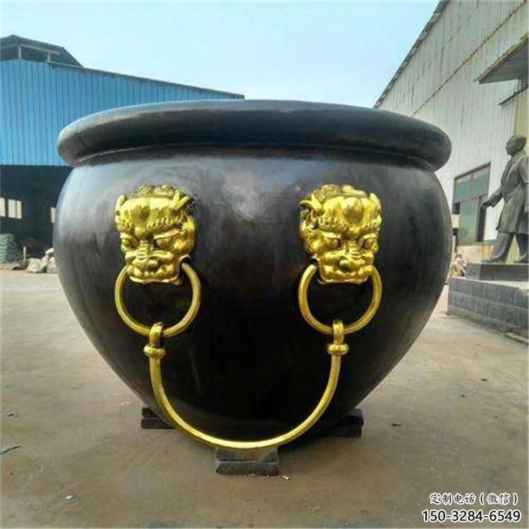 獅子頭鐵缸雕塑