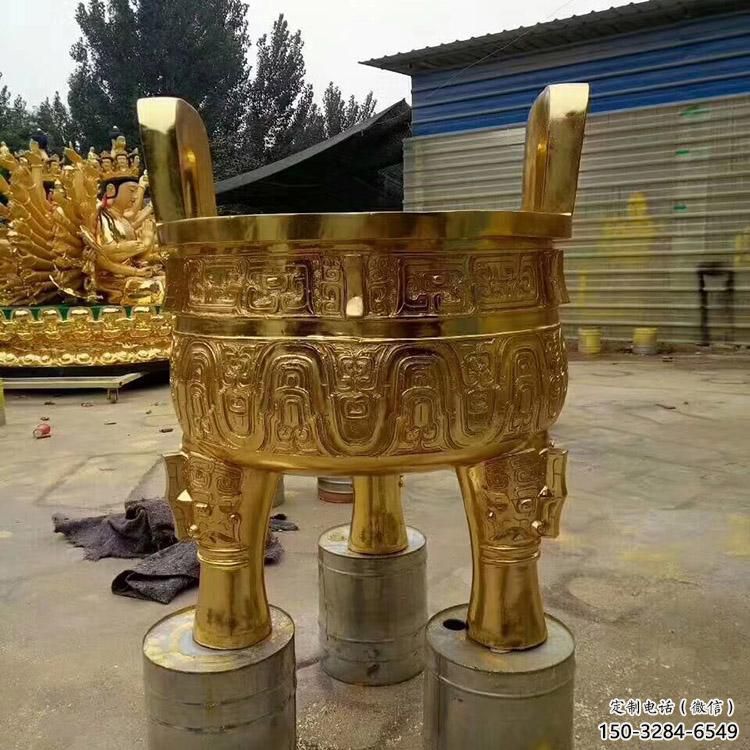 大型鎏金爐銅雕塑制作