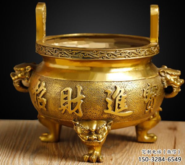 招財鎏金爐銅雕塑