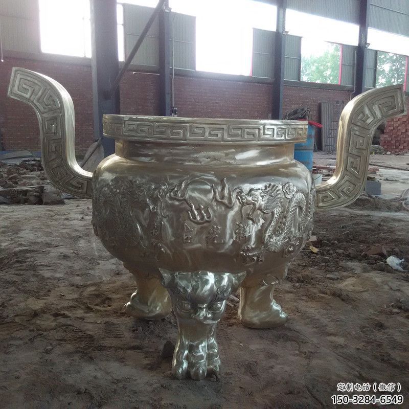 鑄銅三足爐雕塑制作