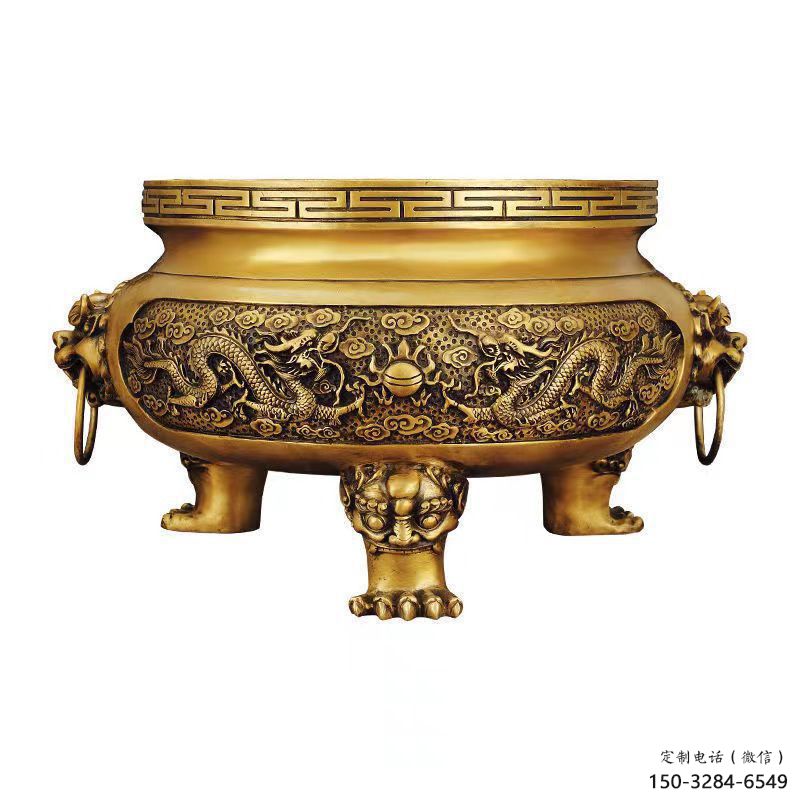 盤龍宣德?tīng)t銅雕塑