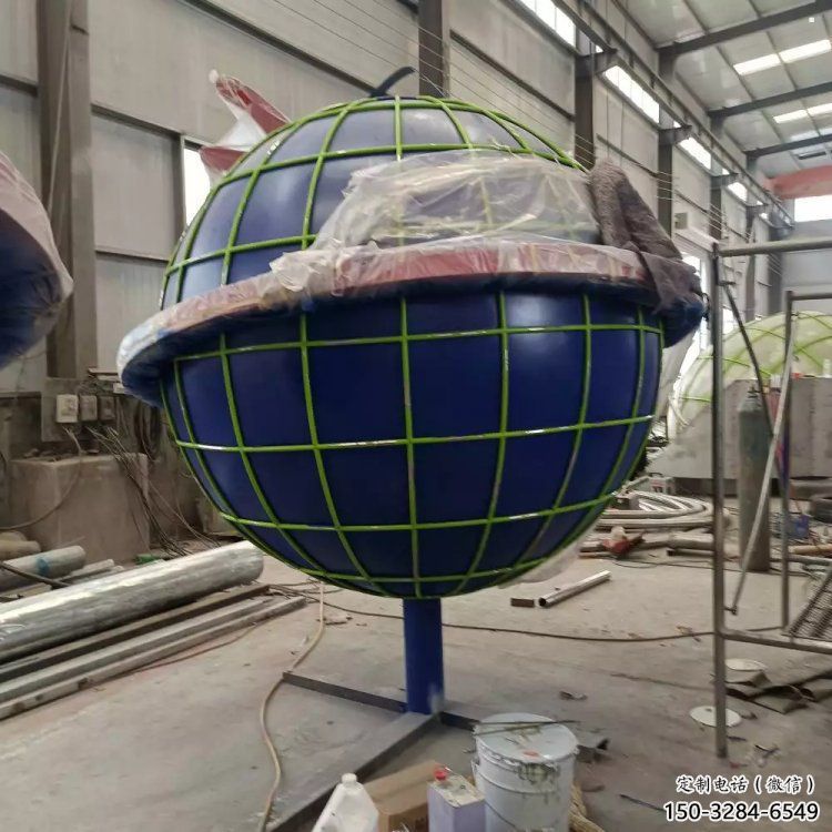 地球雕塑標準，烤漆工藝，不銹鋼地球雕塑精品