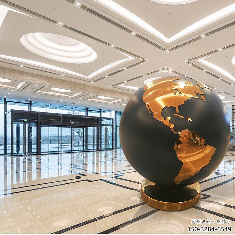 景觀地球雕塑優(yōu)選，酒店擺件，不銹鋼地球雕塑選定