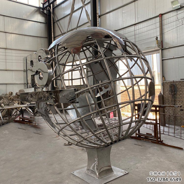 地球儀雕塑制作制造商，鋼管組合，公共鏡面地球儀雕塑優(yōu)選