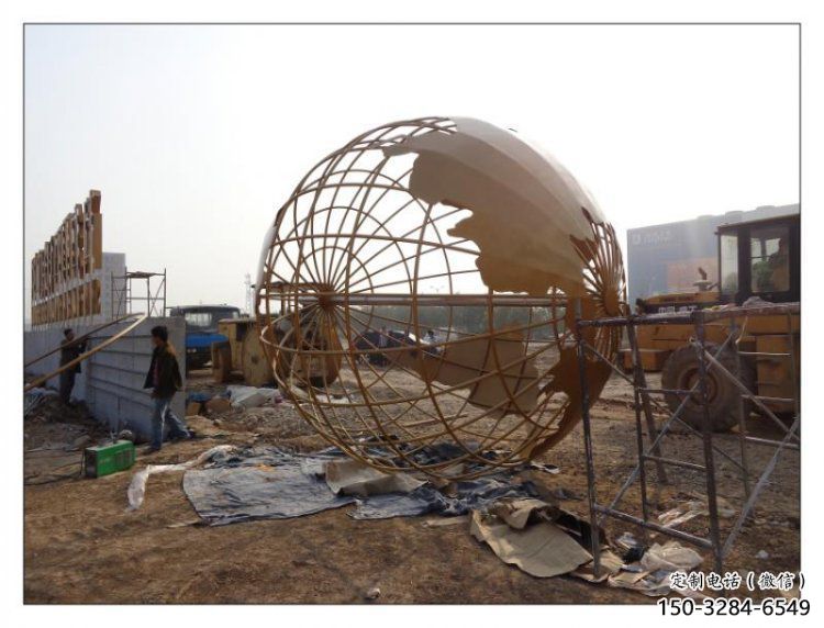 地球儀雕塑工程選用，美陳雕塑，烤漆地球儀雕塑制造商