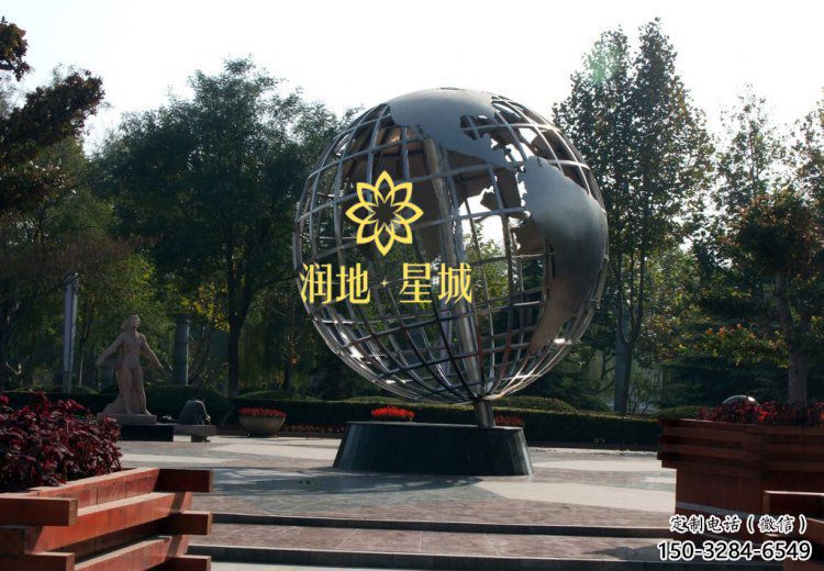 地球儀雕塑承接，景區案例，現代地球儀雕塑承接