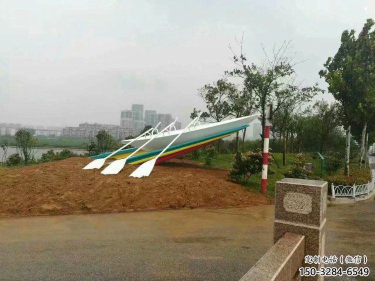 龍舟雕塑工廠，廣場雕塑，景觀不銹鋼龍舟雕塑點擊