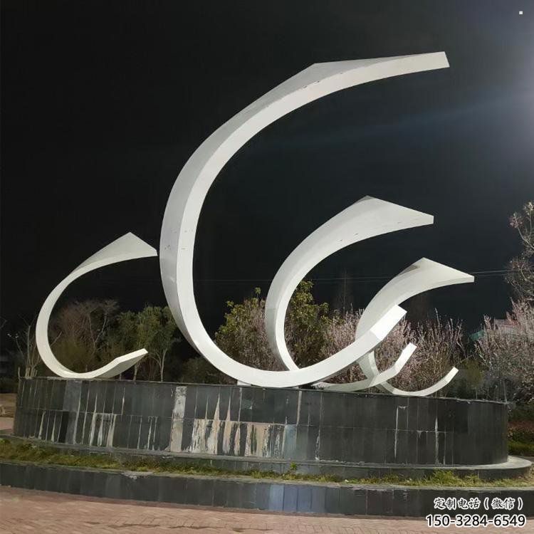 庭院帆船雕塑，鍍金歐式雕塑，噴漆形式