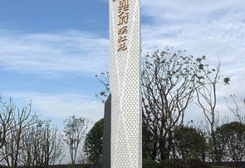鏤空工藝導向牌雕塑，不銹鋼鏤空工藝制作