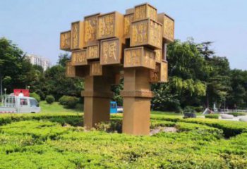 城市廣場地標鼎雕塑，創意結構設計