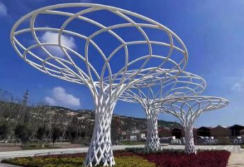 魚簍廊架雕塑，鏤空結(jié)構(gòu)，不銹鋼管廊架雕塑