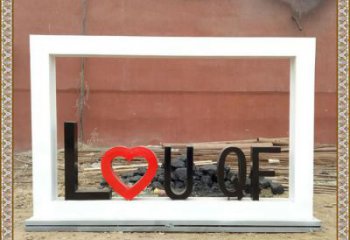 字母宣傳欄雕塑廠家，字體標識雕塑