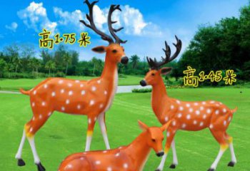 彩繪梅花鹿雕塑選用，廣場雕塑，玻璃鋼動物雕塑選用