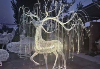景觀梅花鹿雕塑工程，公園雕塑，燈光梅花鹿雕塑供求