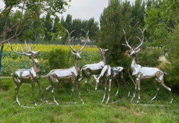 制造小鹿雕塑定價(jià)，地標(biāo)擺件，鏡面小鹿雕塑精選