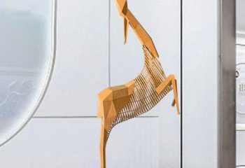 商場小鹿雕塑展品，景觀概念，幾何鏤空小鹿雕塑優(yōu)選