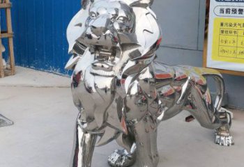 仿真獅子雕塑優選，鏡面藝術，景觀不銹鋼獅子雕塑選用