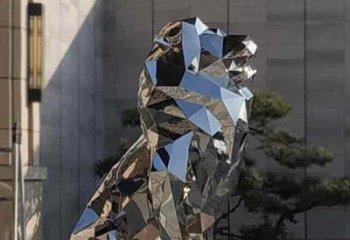 景觀獅子雕塑精選，陸地擺件，公園不銹鋼獅子雕塑精品