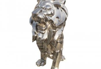 鏡面獅子雕塑承接，城市裝飾，大型不銹鋼獅子雕塑公司