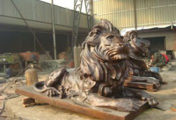 雕塑獅子景觀精選，中式工藝，園林趴獅雕塑供給