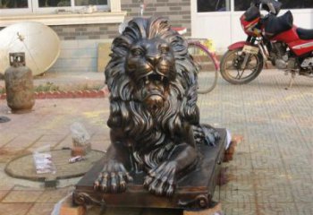 戶外獅子擺放通用，陸地擺件，景觀趴獅雕塑制作優選