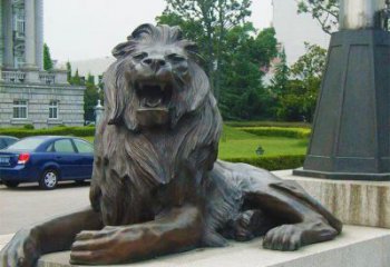 獅子雕塑定制，小區(qū)雕塑，建筑趴獅雕塑提供